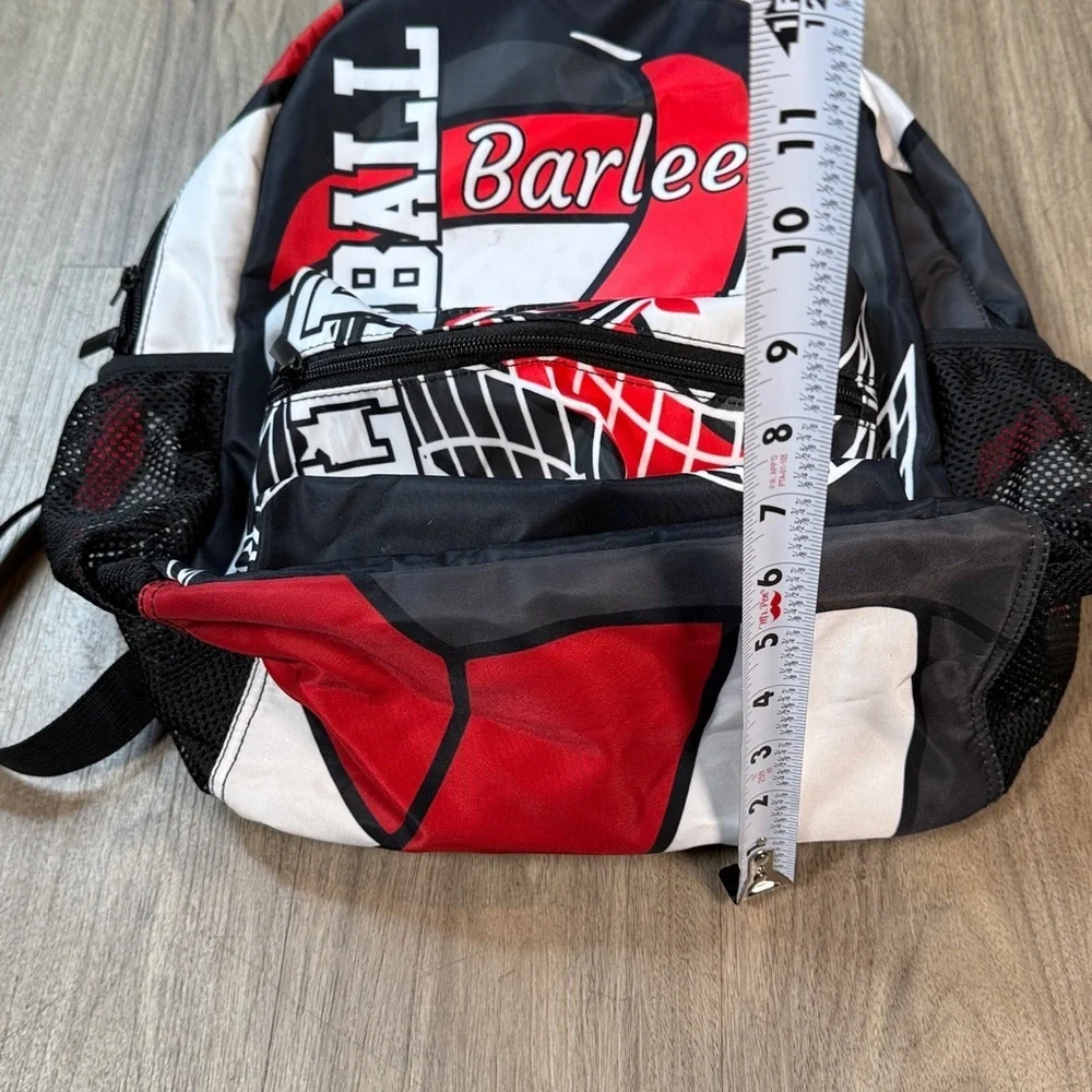 Volleyball Themed Black and Red Backpack